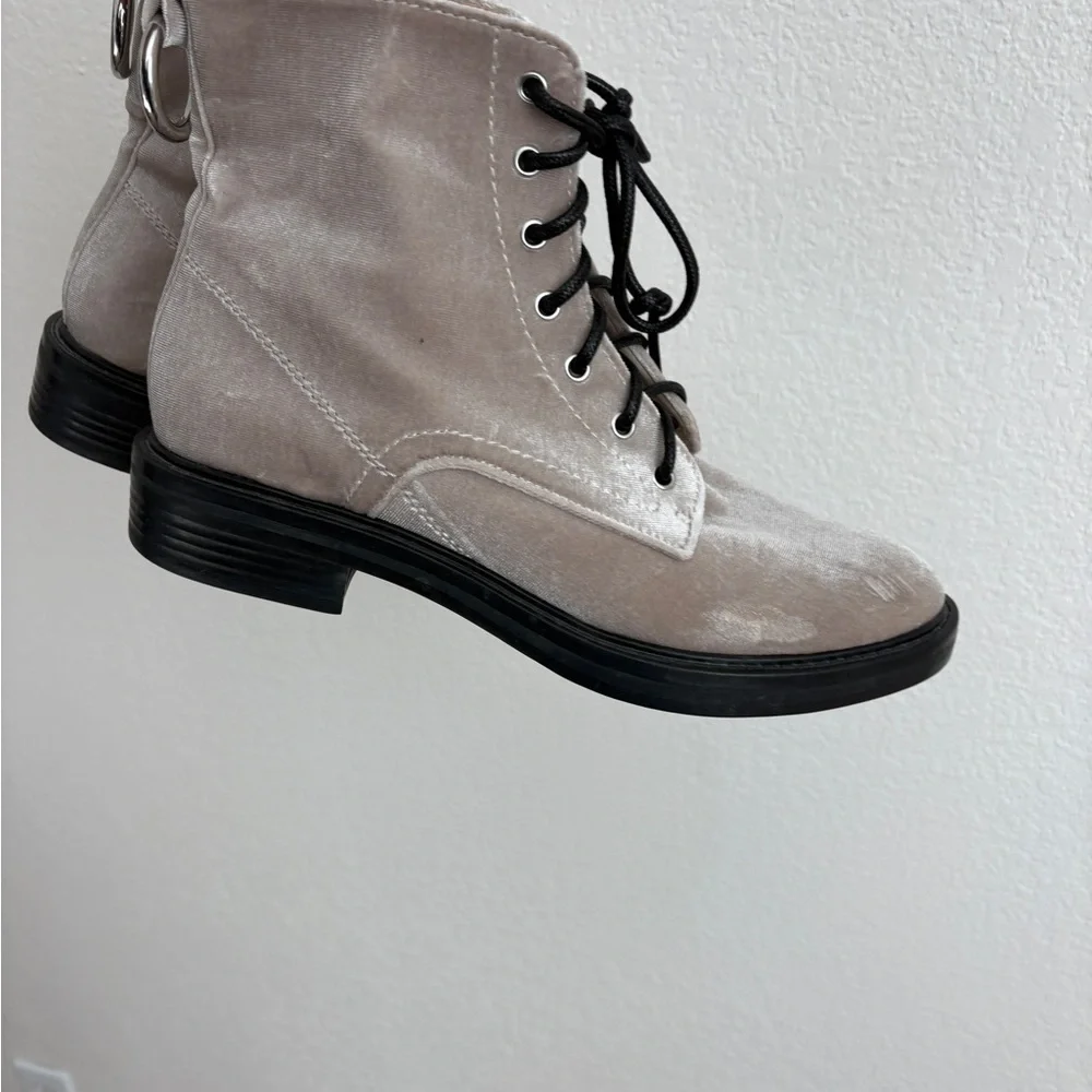 Dolce Vita Silver Velvet Bardot Booties - Picture 5 of 7